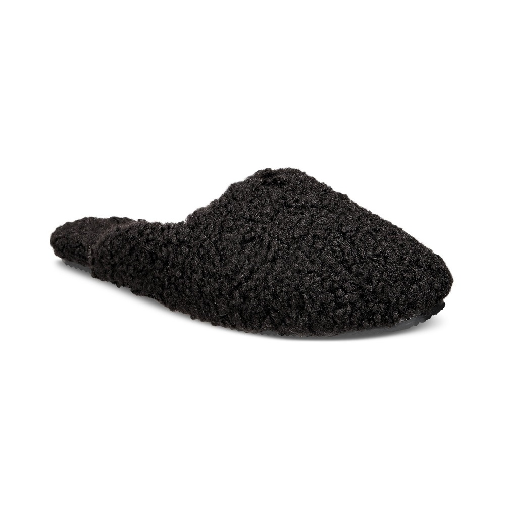 Alfani Women's Shearling Slide Boxed‎ Slipper - Black - Size M